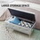 Upholstered Storage Ottoman Bench for Bedroom End of Bed Faux Leather Rectangular Storage Benches Footrest with Crystal Buttons for Living Room Entryway (Silver) W2268P146696