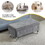 Tufted Storage Ottoman Bench for Bedroom End of Bed Large Upholstered Storage Benches Footrest with Crystal Buttons for Living Room Entryway (Grey) W2268P146701