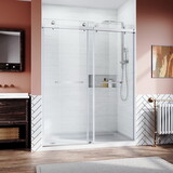 Frameless Sliding Shower Glass Door 56-60 in.W x 76 in. H,3/8