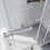 Frameless Sliding Bathtub Door 56-60 in.W x 62 in.H, Bypass Tub Glass Sliding Shower Doors, 3/8"(10mm) Thick Clear Tempered Glass, 2pcs Rectangle Handles, Brushed Nick