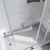 Frameless Bathtub Shower Doors 56-60 W x 62 H,Bypass Tub Glass Sliding Shower Doors,3/8(10mm) Thick Clear Tempered,Chrome W2269P144325