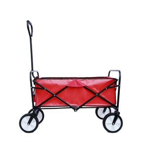 Folding Wagon Garden Shopping Beach Cart (Red) W22701511