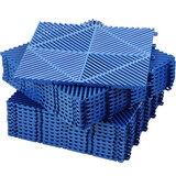 RaceDeck Free-Flow Open Rib Self-Draining Design, Durable Copolymer Plastic Interlocking Modular Garage Flooring Tile (40 Pack), Blue W227107527