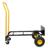HT1006BK-YL Hand Truck Dual Purpose 2 Wheel Dolly Cart and 4 Wheel Push Cart with Swivel Wheels 330 lbs Capacity Heavy Duty Platform Cart for Moving/Warehouse/Garden/Grocery