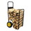 Firewood Log Cart Carrier - Outdoor or Indoor Black Steel Wood Rack Storage Mover - Rolling Wheeled Metal Dolly Hauler - Wood Moving Equipment W22759104