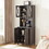 Farmhouse Bar Cabinet for Liquor and Glasses, Dining Room Kitchen Cabinet with Wine Rack, Sideboards Buffets Bar Cabinet L26.89"*W15.87"*H67.3" Charcoal Grey W2275P148520