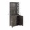 Coffee Bar Cabinet Kitchen Cabinet with Microwave Stand Metal Frame Side Home Source Bar Cabinet Cabinet and Hollow out Barn Design Wood Cabinet L26.77"*W15.75"*H67.32" Charcoal Gray W2275P148521