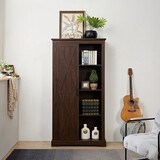 Tall Storage Cabinet Barn Door Storage Country Wood Rustic Farmhouse Pantry Cupboard Sliding Door Kitchen Organizer Furniture Home Drawer Shelves L39.37