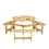 Outdoor 6 Person Picnic Table, 6 person Round Picnic Table with 3 Built-in Benches, Umbrella Hole, Outside Table and Bench Set for Garden, Backyard, Porch, Patio, Natural W2275P149762