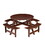 Outdoor 8 Person Picnic Table, 8 person Round Picnic Table with 4 Built-in Benches, Umbrella Hole, Outside Table and Bench Set for Garden, Backyard, Porch, Patio, Brown W2275P149765
