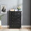 Modern 6 Drawers Dresser 6 Drawers Cabinet,Chest of Drawers Closet Organizers and Storage Clothes Storage Drawers Cabinet for Living Room, Farmhouse Dresser Organizer Black W2275P149797
