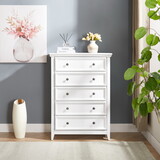 Modern 5 Drawers Dresser 5 Drawers Cabinet,Chest of Drawers Closet Organizers and Storage Clothes Storage Drawers Cabinet for Living Room, Farmhouse Dresser Organizer WHITE W2275P149803