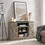 American retro TV Stand Farmhouse Classic Media TV Stand Antique Entertainment for TV up to 50" with Open and Closed Storage Space, Gray Wash, 47"W*15.5"D*30.75"H W2275P210013