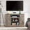 American retro TV Stand Farmhouse Classic Media TV Stand Antique Entertainment for TV up to 50" with Open and Closed Storage Space, Gray Wash, 47"W*15.5"D*30.75"H W2275P210013