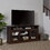 Modern TV Stand Media Stand Modern Entertainment Console for TV Up to 65" with Glass Door Open and Closed Storage Space, Brown, 60"W*15.75"D*29"H W2275P210030