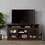 Modern TV Stand Media Stand Modern Entertainment Console for TV Up to 65" with Glass Door Open and Closed Storage Space, Brown, 60"W*15.75"D*29"H W2275P210030