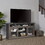 Modern TV Stand Media Stand Modern Entertainment Console for TV Up to 65" with Open and Closed Storage Space, Dark Walnut/Black, 60"W*15.75"D*29"H W2275P210033