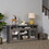 Modern TV Stand Media Stand Modern Entertainment Console for TV Up to 65" with Open and Closed Storage Space, Dark Walnut/Black, 60"W*15.75"D*29"H W2275P210033