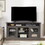 Modern TV Stand Media Stand Modern Entertainment Console for TV Up to 65" with Open and Closed Storage Space, Dark Walnut/Black, 60"W*15.75"D*29"H W2275P210033