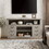 Vintage drawer Traditional TV Media Stand Farmhouse Rustic Entertainment Console for TV Up to 65" with Open and Closed Storage Space, 60"W*15.75"D*34.25"H Light Gray W2275P210043