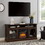 Modern TV Stand TV Media Stand Modern Entertainment Console with 18" Fireplace Insert for TV Up to 65" with Open and Closed Storage Space, Brown, 60"W*15.75"D*29"H W2275S00008