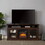 Modern TV Stand TV Media Stand Modern Entertainment Console with 18" Fireplace Insert for TV Up to 65" with Open and Closed Storage Space, Brown, 60"W*15.75"D*29"H W2275S00008