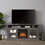 Modern TV Media Stand Modern Entertainment Console with 18" Fireplace Insert for TV Up to 65" with Open and Closed Storage Space, Dark Walnut/Black, 60"W*15.75"D*29"H W2275S00010