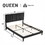 Queen Size Platform Bed with Upholstered Headboard and Slat Support, Heavy Duty Mattress Foundation, No Box Spring Required, Easy to assemble, Black W2276138834