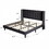 Molblly King Size Bed Frame with Upholstered Headboard, Strong Frame, and Wooden Slats Support, Non-Slip, and Noise-Free, No Box Spring Needed, Easy assembly, Dark Grey W2276138846