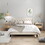 Full Size Frame Platform Bed with Upholstered Headboard and Slat Support, Heavy Duty Mattress Foundation, No Box Spring Required, Easy to assemble,Beige W2276139498
