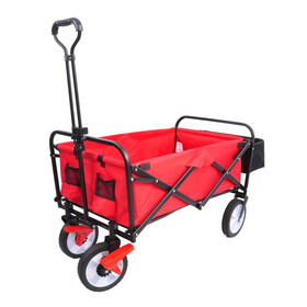 Folding station wagon garden shopping ATV with back frame and retractable handle. W22778747