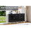 Buffet Sideboard Cabinet, 4 Doors Accent Storage Cabinet, Mid Century Buffet Table with Adjustable Shelf, Console Table for Kitchen, Dining Room, Living Room, Black W2279139580
