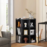 Corner Cabinet, Wooden Corner Storage Cabinet with USB and Outlets, Corner Cube Toy Storage Board Game Storage Cabinet for Bedroom, Living Room, Playroom, Home Office (Black) W2279P145707