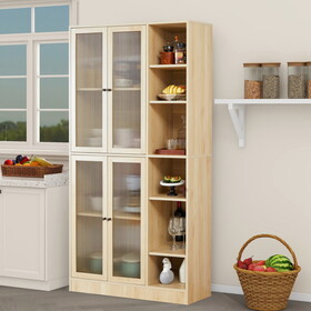 Kitchen Storage Cabinet, 71" Tall Kitchen Pantry Cabinet with Doors and Adjustable Shelves, Freestanding Utility Storage Cabinet for Kitchen, Dining Room, Living Room (Wooden) W2279P145772