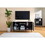 55" TV Stand for TVs up to 60 inch, Mid-Century Modern TV Cabinet Entertainment Center with Storage Shelves, Media Console with 2 Hollowed-Out Doors for Living Room Media Room, Black W2279P151624