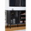 55" TV Stand for TVs up to 60 inch, Mid-Century Modern TV Cabinet Entertainment Center with Storage Shelves, Media Console with 2 Hollowed-Out Doors for Living Room Media Room, Black W2279P151624