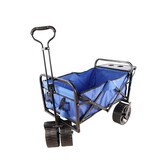 Folding Wagon Garden Shopping Beach Cart (Blue)