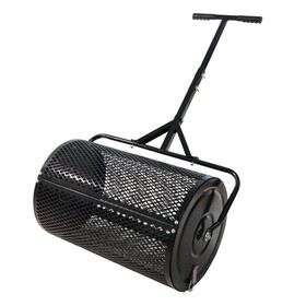 Compost Spreader Peat Moss Spreader with Upgrade T Shaped Handle for Planting Seeding Durable Lightweight Metal Mesh Spreader for Lawn Garden Care Manure Spreaders (Black) W227P207159