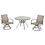 3-Piece Bistro Patio Table and Chairs Set with Tan PVC Sling Swivel Rocker Chairs and Round Cast-Top Outdoor Table, Premium Weather Resistant Outdoor Dining Set for Backyard & Deck W2281S00008