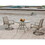3-Piece Bistro Patio Table and Chairs Set with Tan PVC Sling Swivel Rocker Chairs and Round Cast-Top Outdoor Table, Premium Weather Resistant Outdoor Dining Set for Backyard & Deck W2281S00008