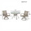 5-Piece Bistro Patio Table and Chairs Set with Tan PVC Sling Swivel Rocker Chairs and Round Cast-Top Outdoor Table, Premium Weather Resistant Outdoor Dining Set for Backyard & Deck W2281S00009