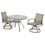 5-Piece Bistro Patio Table and Chairs Set with Tan PVC Sling Swivel Rocker Chairs and Round Cast-Top Outdoor Table, Premium Weather Resistant Outdoor Dining Set for Backyard & Deck W2281S00009