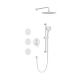 Shower System with Shower Head, Hand Shower, Slide Bar, Bodysprays, Shower Arm, Hose, Valve Trim, and Lever Handles W2287141179