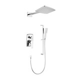 Shower System with Shower Head, Hand Shower, Slide Bar, Shower Arm, Hose, Valve Trim, and Lever Handles W2287P167927