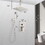 Ceiling Mounted Shower System Combo Set with Handheld and 10"Shower head W2287P182558