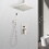 Ceiling Mounted Shower System Combo Set with Handheld and 10"Shower head W2287P182558