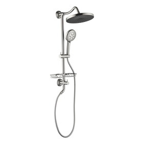 ShowerSpas Shower System, with 10" Rain Showerhead, 4-Function Hand Shower, Adjustable Slide Bar and Soap Dish