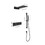 Shower System Square Bathroom Luxury Rain Mixer Shower Combo Set Pressure Balanced Shower System with Shower Head, Hand Shower, Slide Bar, Shower Arm, Hose, and Valve Trim W2287P182679