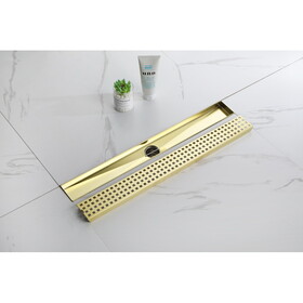 Square Shower Floor Drain with Flange,Pattern Grate Removable,Food-Grade SUS 304 Stainless Steel W2287S00018