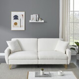 74.41 inch Teddy Velvet sofa bed with Separate adjustment backrest and Storage Function W2290P154854